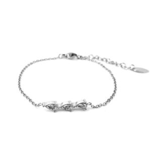 Pippa 02 0026, Schakelarmband, Drie zirkonia stenen druppel