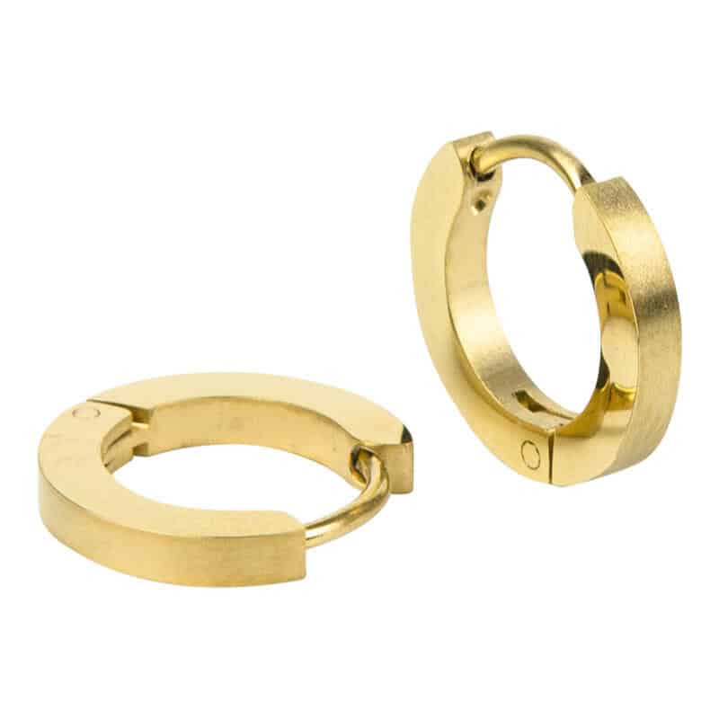1852 Creool Oorbel Goud Plat Mat Buis 2x12mm Kalli Jewelry