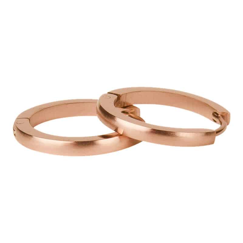 1859 Creool Oorbel Roségoud Bol Mat 2x14mm Kalli Jewelry