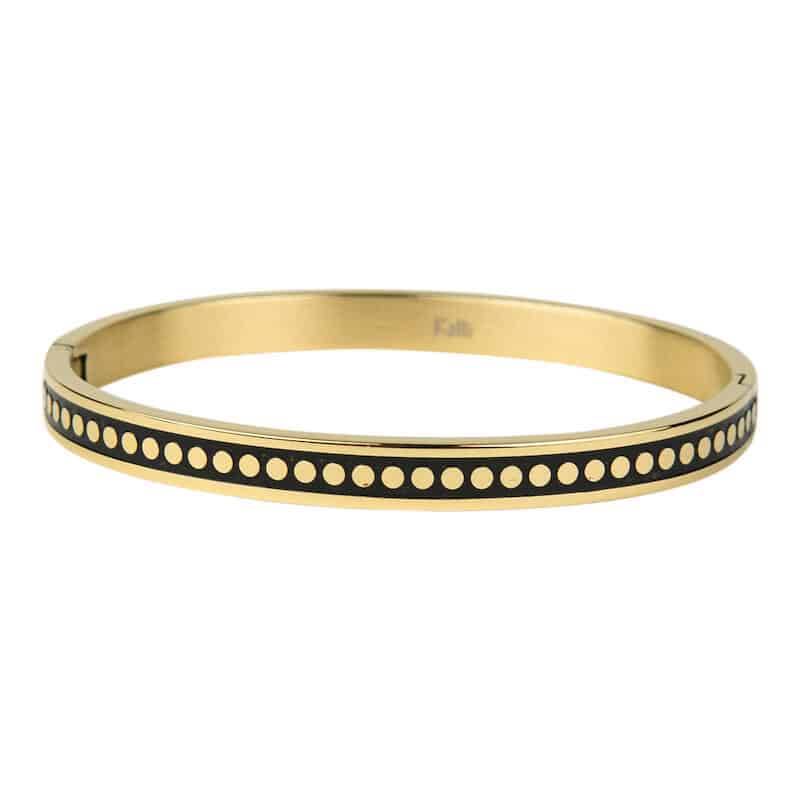 2143 Armband Goud Bollen met Zwart Kalli Jewelry