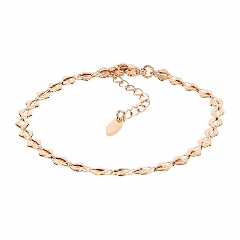 2518 Schakelarmband Roségoud Plat Ruit 3mm Kalli Jewelry