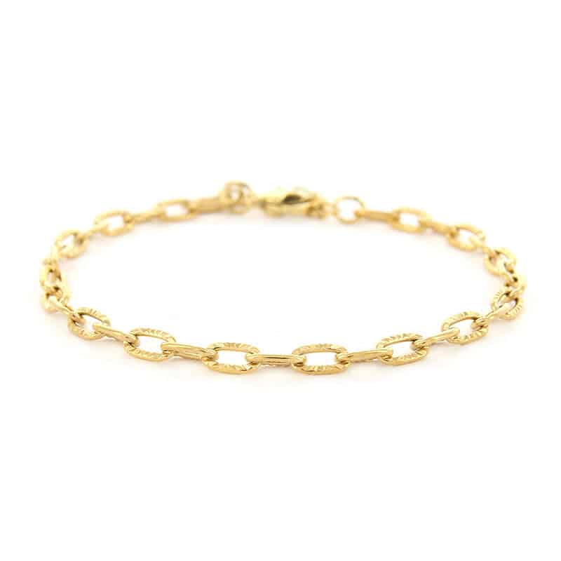 2644 Schakelarmband Goud Paperclip Closed Forever 4mm Kalli Jewelry