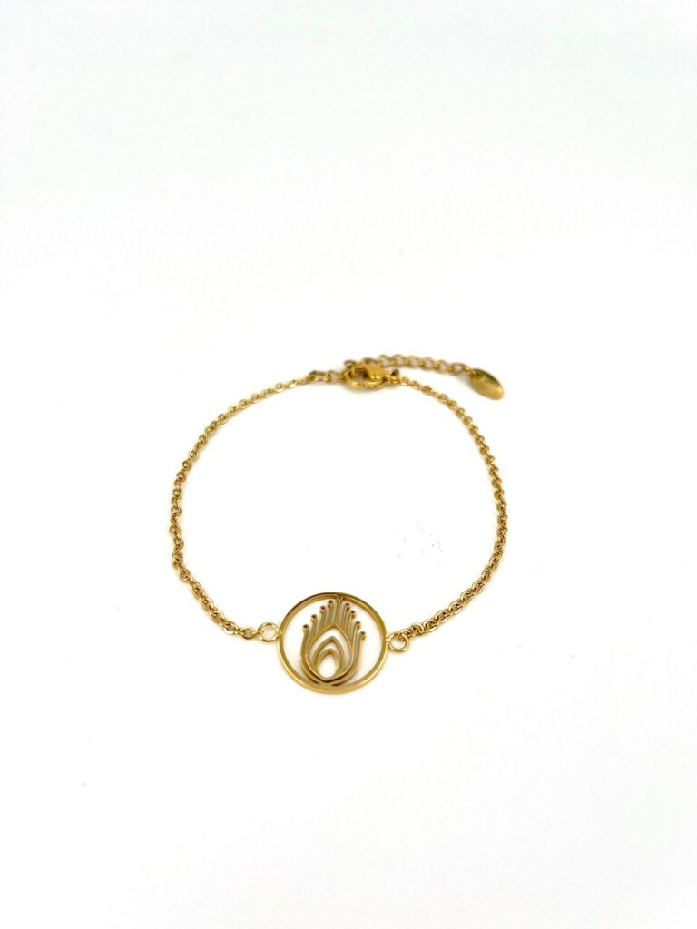 Sousou 02 0030, goud, Schakelarmband, Pauw Veer, Pretty Powerfull