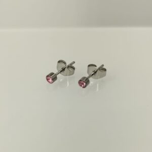Inger 040026, Oorsteker, Zirkonia Roze Zilver