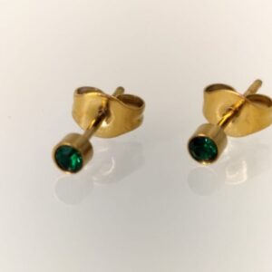 Karlijn 040028, Oorsteker, Zirkonia Groen Goud